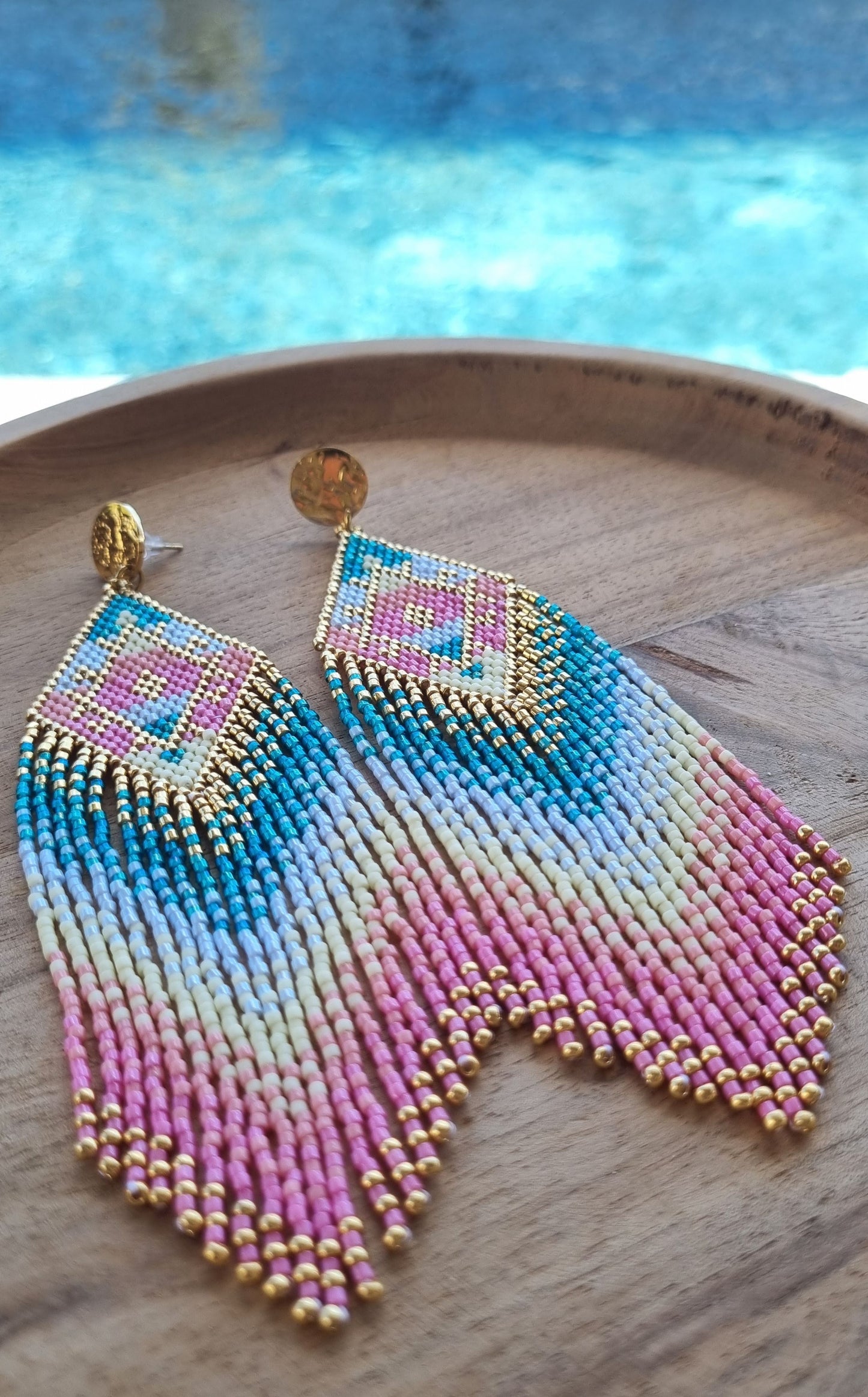Boucles à franges Sunlight Pink Sunset