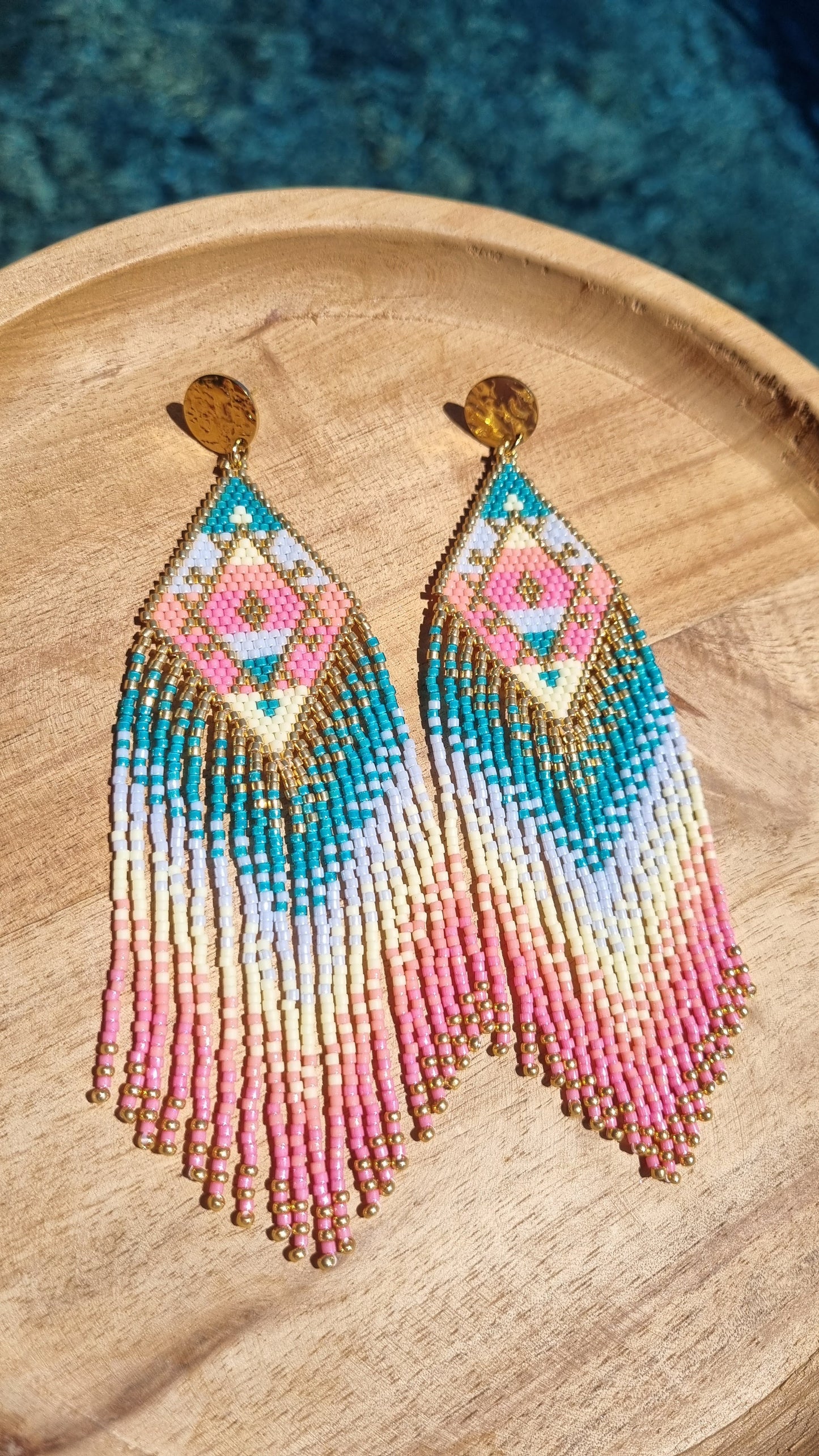 Boucles à franges Sunlight Pink Sunset