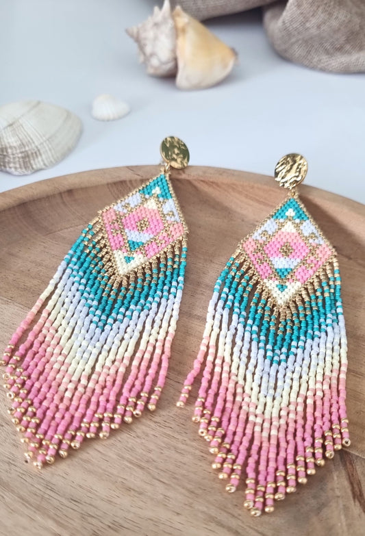 Boucles à franges Sunlight Pink Sunset