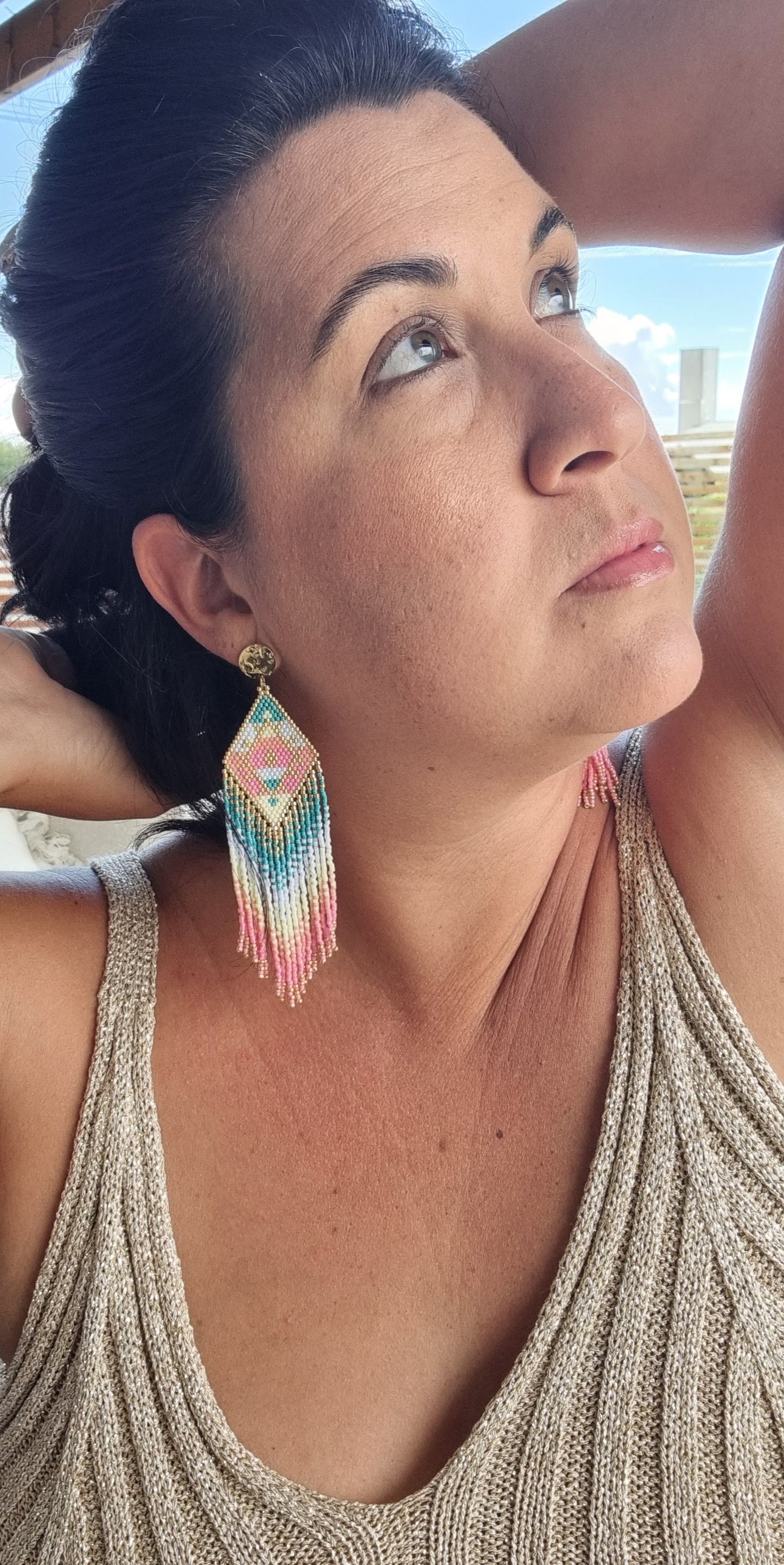 Boucles à franges Sunlight Pink Sunset